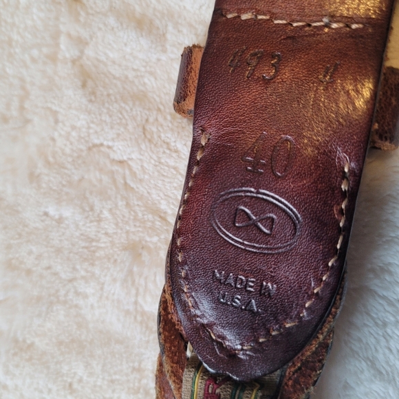 TRAFALGAR Brown Men's Leather Braided Belt - Picture 10 of 11